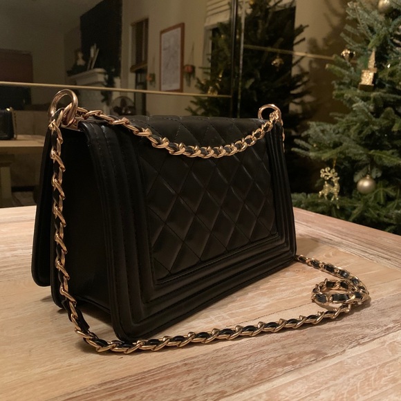 Bags Quilted Black Crossbody W Gold Chain Poshmark